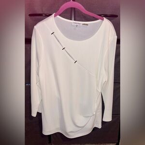 Calvin Klein White Blouse with Metal Accents